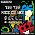 EDM Sample Packs & Merchandise 9 free_bass_loops_and_midi_files_cover_art_by_producer_life_plf02