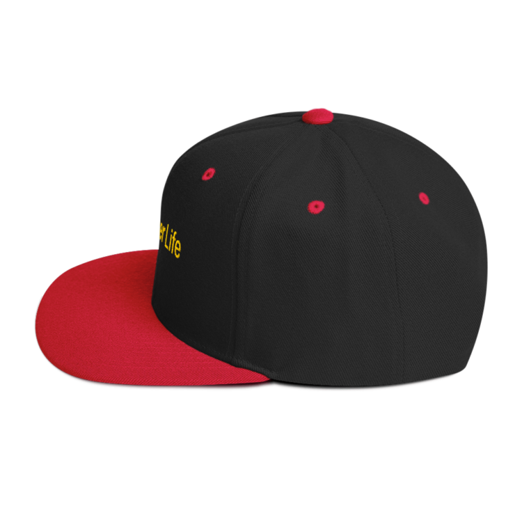 classic-snapback-black-red-left-side-6acc18255262c.webp Producer Life Gold Logo Snapback Hat