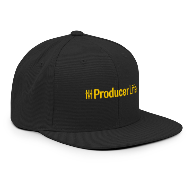 classic-snapback-black-right-front-6acba2a07be2f.webp Producer Life Gold Logo Snapback Hat