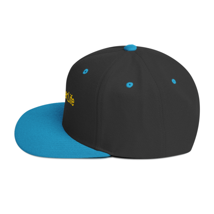 classic-snapback-black-teal-left-side-6acc182552a42.webp Producer Life Gold Logo Snapback Hat