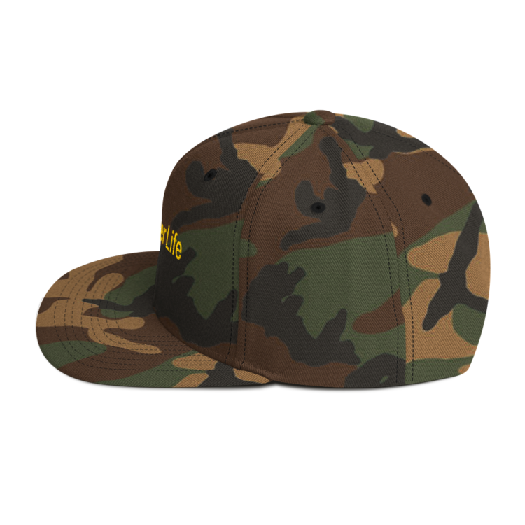 classic-snapback-green-camo-left-side-6acc18255482a.webp Producer Life Gold Logo Snapback Hat