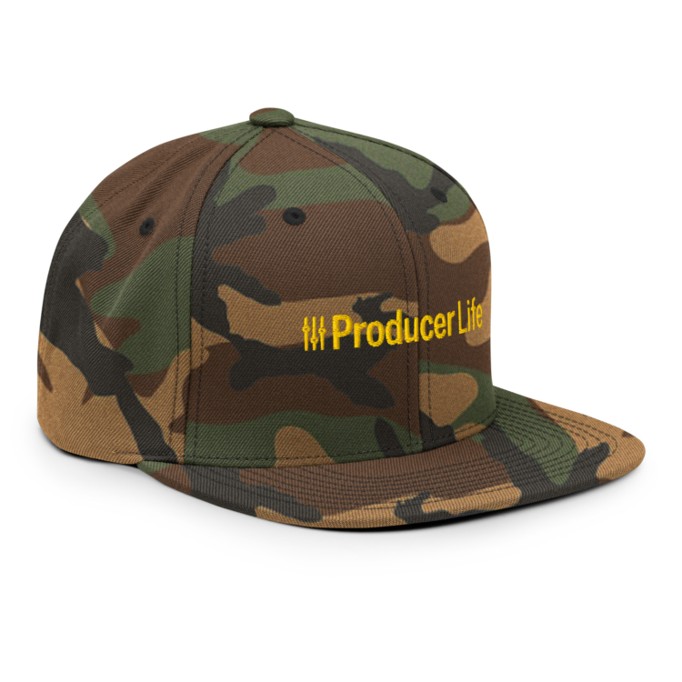 classic-snapback-green-camo-right-front-6acba2a07bed1.webp Producer Life Gold Logo Snapback Hat