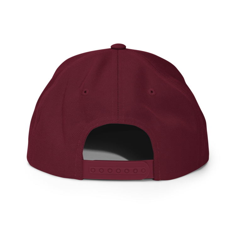 classic-snapback-maroon-back-6acba2a07b1c9.webp Producer Life Gold Logo Snapback Hat