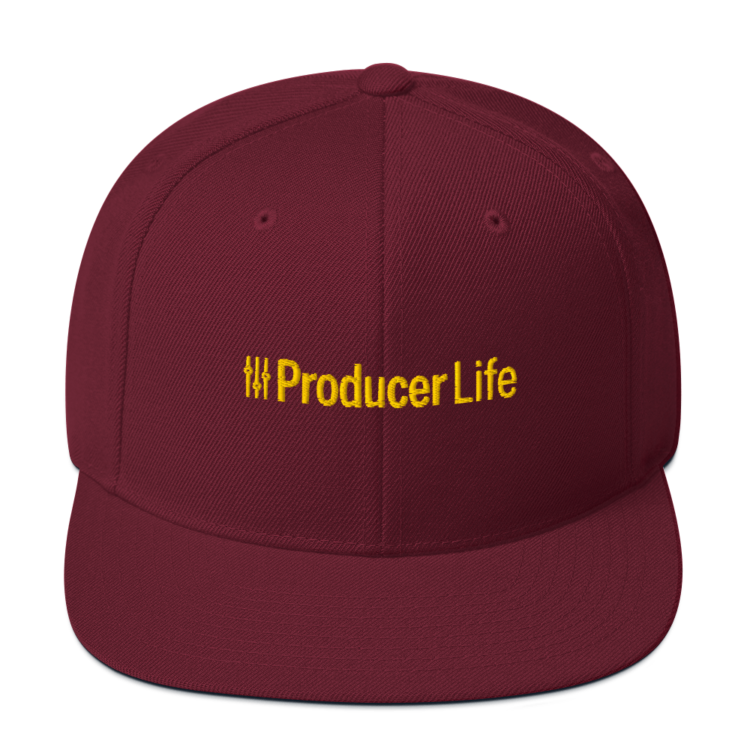 classic-snapback-maroon-front-6acc18dced803.webp Producer Life Gold Logo Snapback Hat