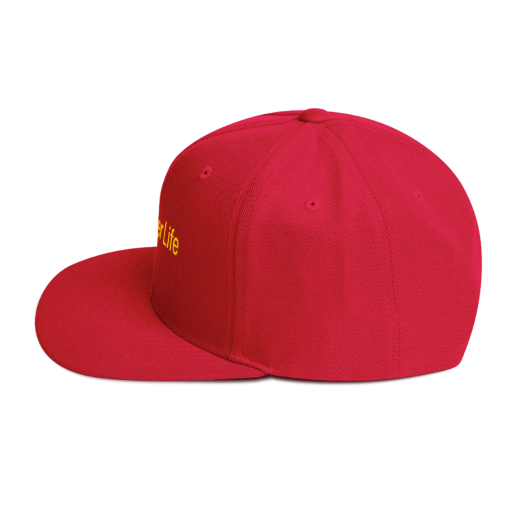 classic-snapback-red-left-side-6acc18dcf145c.webp Producer Life Gold Logo Snapback Hat