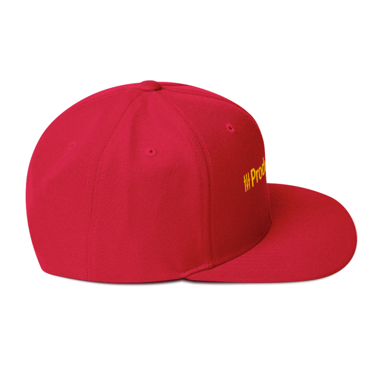 classic-snapback-red-right-side-6acc1825541b1.webp Producer Life Gold Logo Snapback Hat