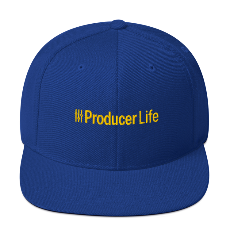 classic-snapback-royal-blue-front-6acc18dcf07ac.webp Producer Life Gold Logo Snapback Hat