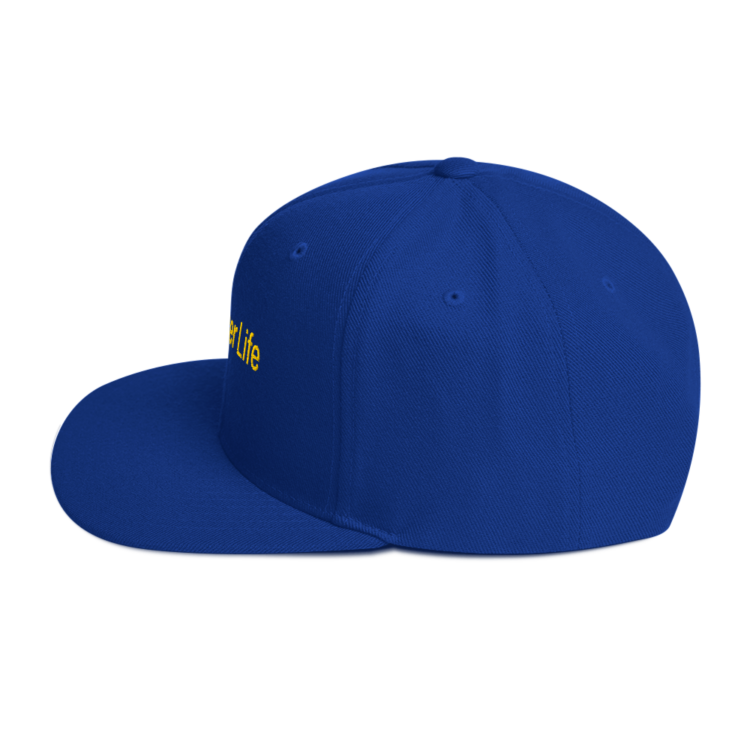 classic-snapback-royal-blue-left-side-6acc18dcf0bc7.webp Producer Life Gold Logo Snapback Hat