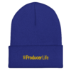 cuffed-beanie-royal-front-6acb93b76b290.webp Producer Life Gold Logo Cuffed Beanie