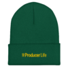 cuffed-beanie-spruce-front-6acb93b76b2ab.webp Producer Life Gold Logo Cuffed Beanie