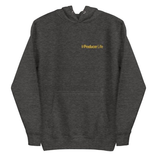 unisex-premium-pullover-hoodie-charcoal-heather-front-6acad82342621.webp Producer Life Gold Logo Unisex Premium Pullover Hoodie