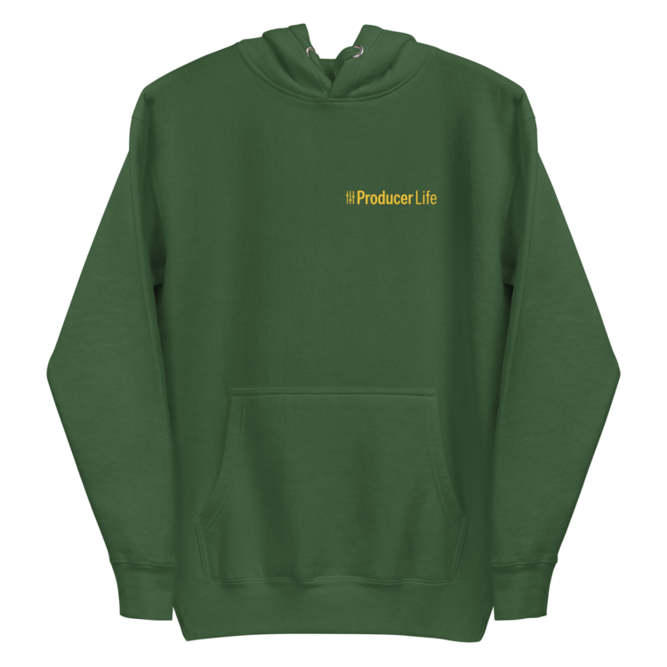 unisex-premium-pullover-hoodie-forest-green-front-6acad8234d46c.webp Producer Life Gold Logo Unisex Premium Pullover Hoodie