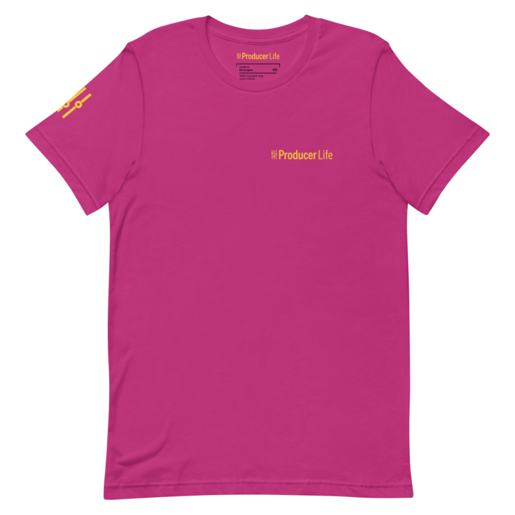 unisex-staple-t-shirt-berry-front-6ad0039d2a5ea.webp Gold Label Producer Life Unisex Tee