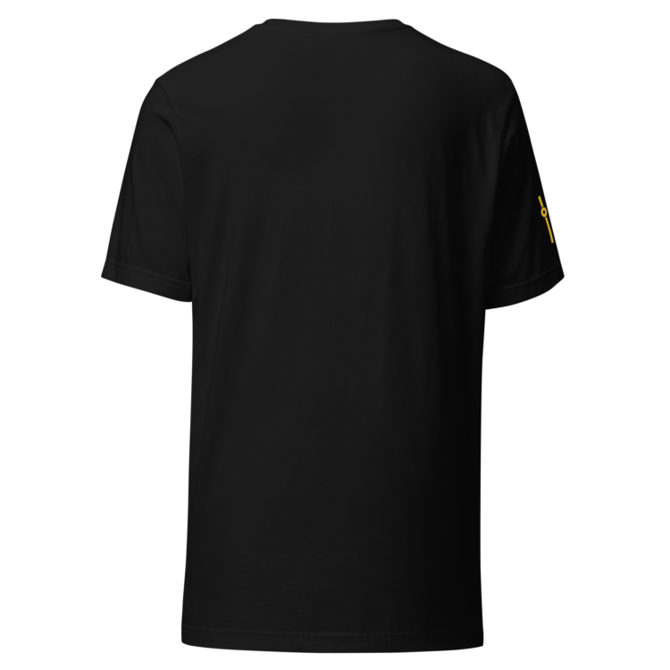 unisex-staple-t-shirt-black-back-6acb879fcf8ab.webp Producer Life Gold Logo Unisex Staple T-Shirt | Bella