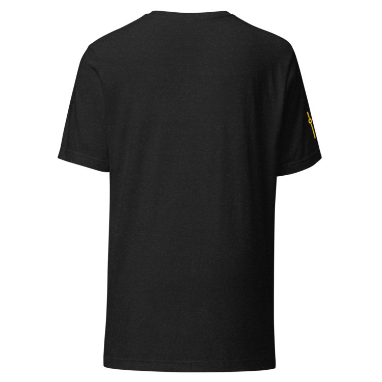 unisex-staple-t-shirt-black-heather-back-6acb879fcf90f.webp Producer Life Gold Logo Unisex Staple T-Shirt | Bella