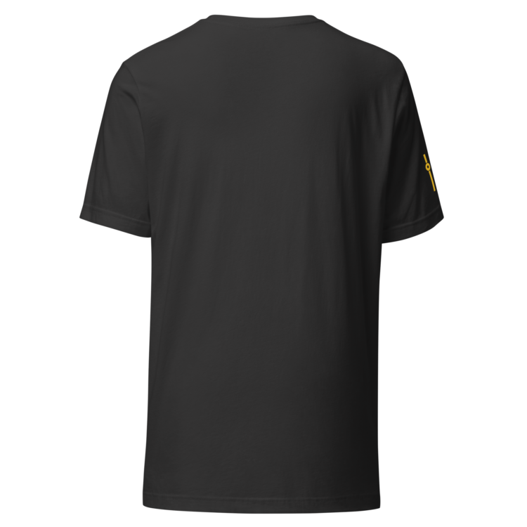 unisex-staple-t-shirt-dark-grey-back-6acb879fcfbc6.webp Producer Life Gold Logo Unisex Staple T-Shirt | Bella