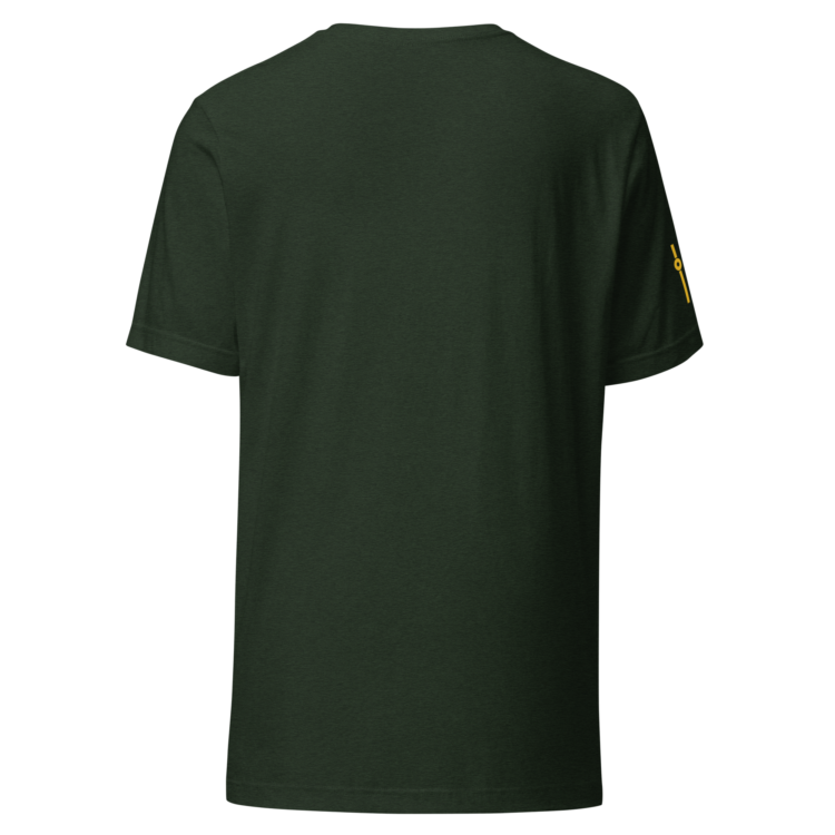 unisex-staple-t-shirt-heather-emerald-back-6acb879fcfc19.webp Producer Life Gold Logo Unisex Staple T-Shirt | Bella