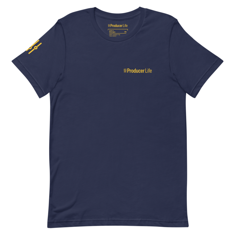 unisex-staple-t-shirt-navy-front-6ad0039d10608.webp Gold Label Producer Life Unisex Tee