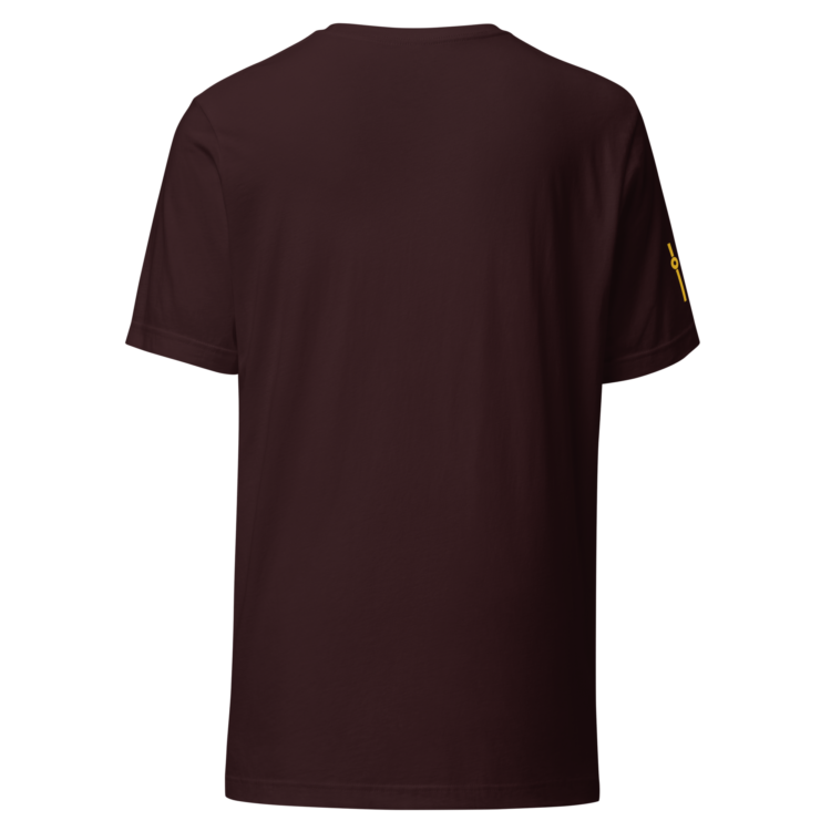 unisex-staple-t-shirt-oxblood-black-back-6acb879fcfad3.webp Producer Life Gold Logo Unisex Staple T-Shirt | Bella