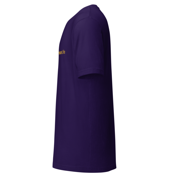 unisex-staple-t-shirt-team-purple-left-6acb879fd0af6.webp Producer Life Gold Logo Unisex Staple T-Shirt | Bella