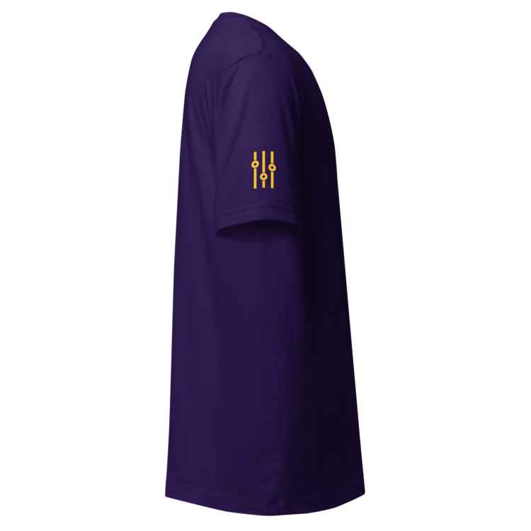 unisex-staple-t-shirt-team-purple-right-6acb879fd1989.webp Producer Life Gold Logo Unisex Staple T-Shirt | Bella