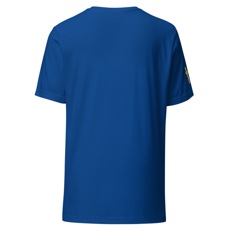 unisex-staple-t-shirt-true-royal-back-6acb879fcfb1a.webp Producer Life Gold Logo Unisex Staple T-Shirt | Bella