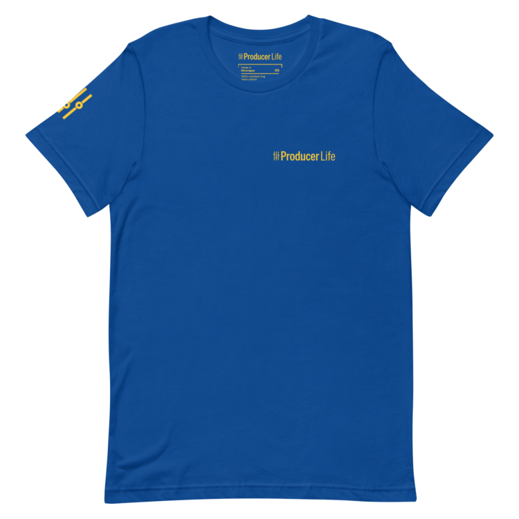 unisex-staple-t-shirt-true-royal-front-6ad0039d2390b.webp Gold Label Producer Life Unisex Tee